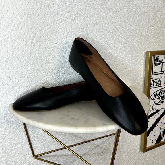 Madewell The Cory Ballet Flat Womens Size 9.5 Black Leather Round Toe Comfort - Picture 6 of 10